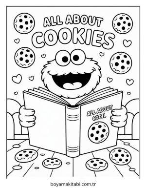 Kurabiye Canavarı boyama sayfası – sanatsal çalışma, çocuklar için