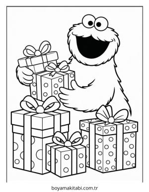 Kurabiye Canavarı boyama sayfası – el becerilerini geliştirir, boyama çalışması