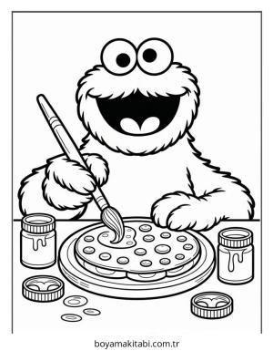 Kurabiye Canavarı boyama sayfası – yaratıcılık, eğlenceli etkinlik