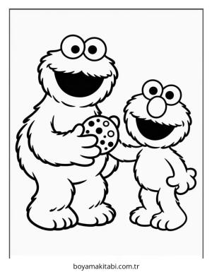 Kurabiye Canavarı boyama sayfası – PDF indir, sevimli karakter