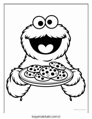 Kurabiye Canavarı boyama sayfası – evde etkinlik, ücretsiz yazdır