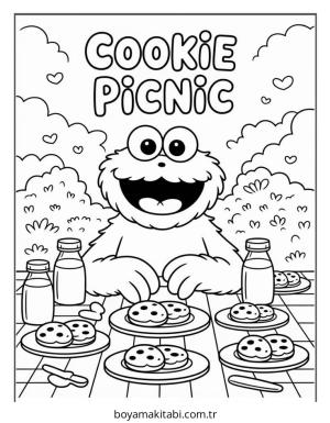 Kurabiye Canavarı boyama sayfası – eğitici aktivite, yaratıcılık