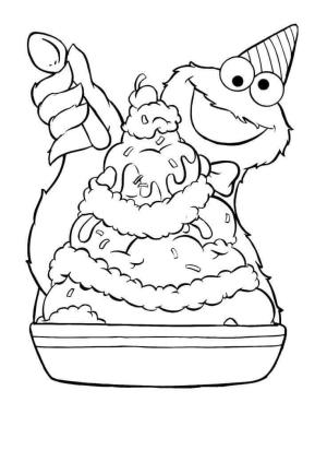 Kurabiye Canavarı boyama sayfası,  coloring page, Büyük Pastalı Kurabiye Canavarı, 