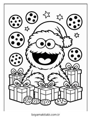 Kurabiye Canavarı boyama sayfası – eğitici aktivite, yaratıcılık