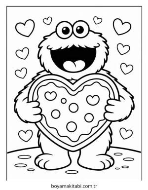 Kurabiye Canavarı boyama sayfası – boyama etkinliği, çocuk aktivitesi