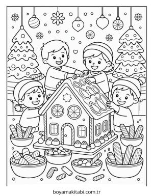 Kurabiye boyama sayfası – basit çizim, kolay boyama
