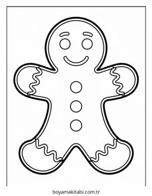 Kurabiye boyama sayfası – boyama çalışması, yaratıcılığı geliştirir