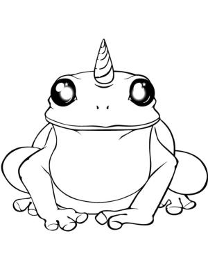 Kurbağa boyama sayfası, coloring page, Boynuzlu kurbağa.,
