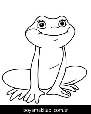 Kurbağa boyama sayfası – renkli çizimler, okul öncesi