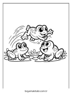 Kurbağa boyama sayfası – eğlenceli etkinlik, el becerilerini geliştirir
