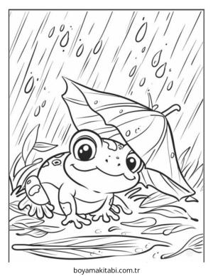 Kurbağa boyama sayfası – çocuk aktivitesi, PDF indir
