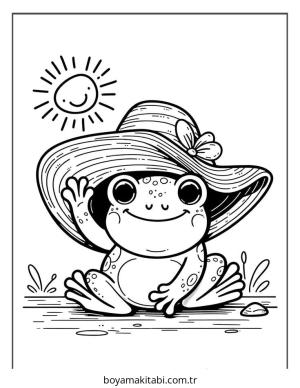 Kurbağa boyama sayfası – boyama çalışması, yaratıcılığı geliştirir