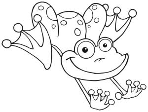 Kurbağa boyama sayfası,  coloring page, Zıplarken iyi kurbağa., 