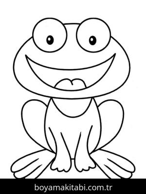 Kurbağa boyama sayfası – sevimli karakter, sanatsal çalışma