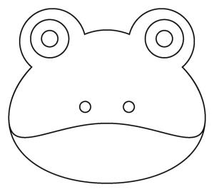 Kurbağa boyama sayfası, coloring page, Büyük gözlü kurbağa yüzü,