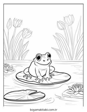 Kurbağa boyama sayfası – yaratıcılığı geliştirir, keyifli zaman