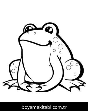 Kurbağa boyama sayfası – PDF indir, sevimli karakter