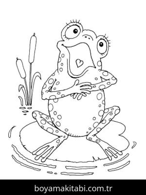 Kurbağa boyama sayfası – kolay boyama, eğitici aktivite
