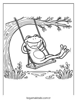 Kurbağa boyama sayfası – eğitici aktivite, yaratıcılık