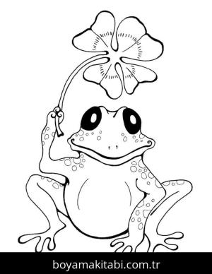 Kurbağa boyama sayfası – boyama çalışması, yaratıcılığı geliştirir