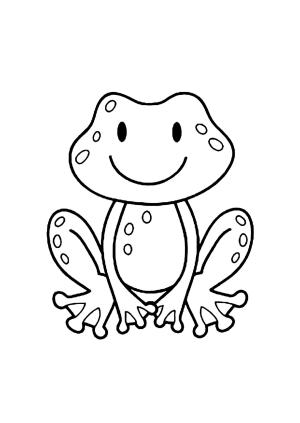 Kurbağa boyama sayfası, coloring page, Kurbağa Kawaii,