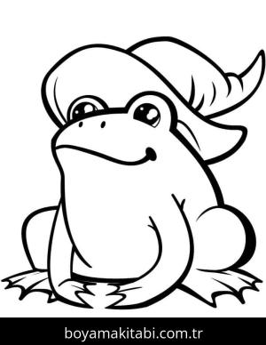 Kurbağa boyama sayfası – çocuklar için, çizgi film temalı