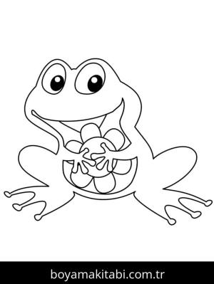 Kurbağa boyama sayfası – boyama çalışması, yaratıcılığı geliştirir