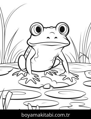 Kurbağa boyama sayfası – keyifli zaman, renkli çizimler