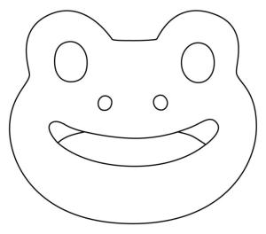 Kurbağa boyama sayfası, coloring page, Gülen kurbağa yüzü boyama kitabı.,