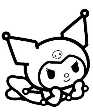 Kuromi boyama sayfası,  coloring page, Lazy Kuromi, 