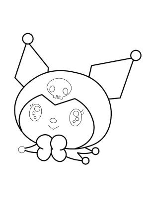 Kuromi boyama sayfası,  coloring page, Kawaii Kuromi Yüzü, 