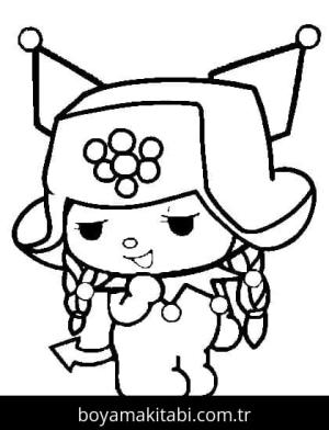Kuromi boyama sayfası – çizgi film temalı, basit çizim