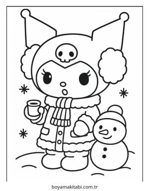 Kuromi boyama sayfası – çocuk aktivitesi, PDF indir