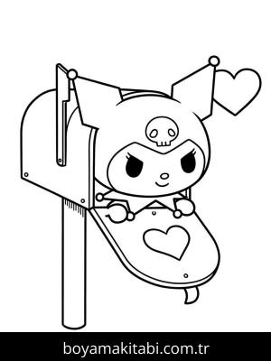 Kuromi boyama sayfası – sevimli karakter, sanatsal çalışma