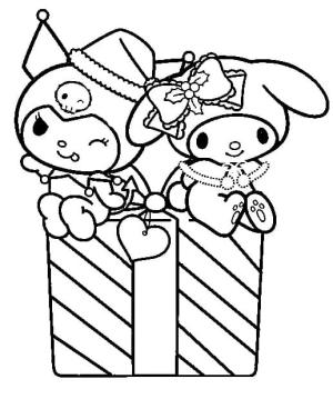 Kuromi boyama sayfası,  coloring page, Kuromi Noel’de Melody’mle, 