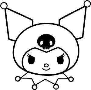 Kuromi boyama sayfası,  coloring page, Kuromi Yüzü, 