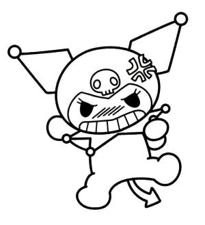 Kuromi boyama sayfası,  coloring page, Kuromi kızgın, 