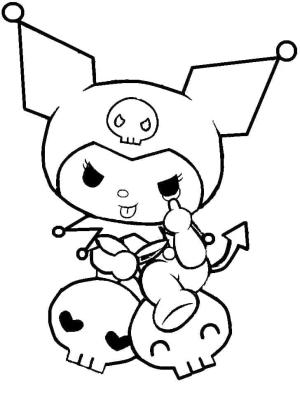 Kuromi boyama sayfası,  coloring page, Yaramaz Kuromi, 