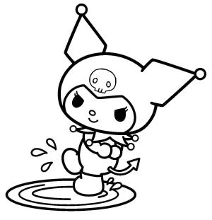 Kuromi boyama sayfası,  coloring page, Kuromi 1, 