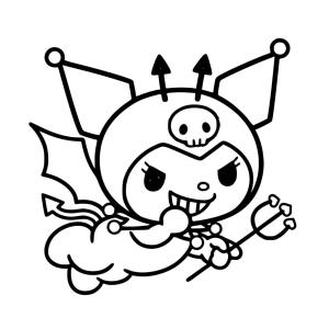 Kuromi boyama sayfası,  coloring page, Kuromi Şeytanı, 