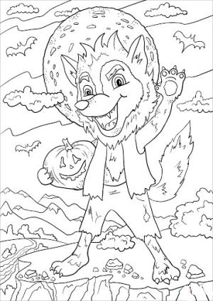 Kurt Adam boyama sayfası,  coloring page, Komik Küçük Kurt Adam, 