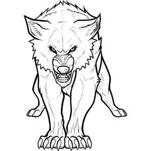 Kurt boyama sayfası, Wolf coloring page, Yüz Kurt Kızgın, 