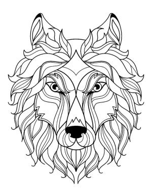 Kurt boyama sayfası, Wolf coloring page, Yetişkin Baş Kurt, 