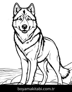 Kurt boyama sayfası, Wolf coloring page, sevimli, masalsı, detaylı