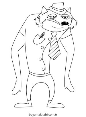 Kurt boyama sayfası – PDF indir, sevimli karakter