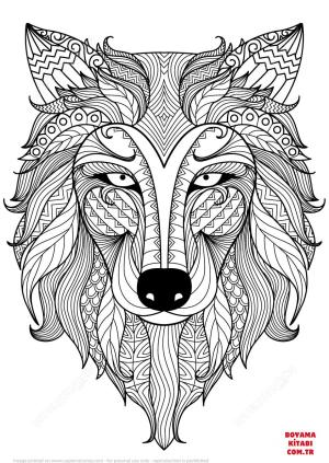 Kurt boyama sayfası, Wolf coloring page, , wolf wolf zentangle 