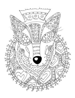 Kurt boyama sayfası, Wolf coloring page, , wolf wolf with tribal pattern 