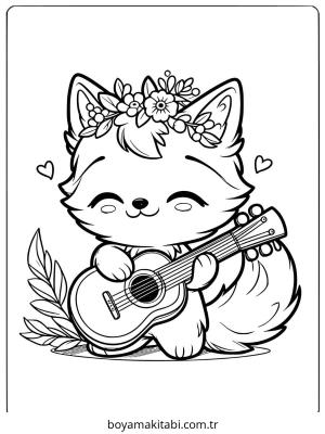 Kurt boyama sayfası – çizgi film temalı, basit çizim