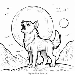 Kurt boyama sayfası – çizgi film temalı, basit çizim