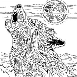 Kurt boyama sayfası, Wolf coloring page, Uluyan Kurt, 